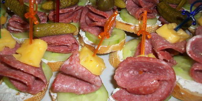 Рецепт канапе с закуской из творога