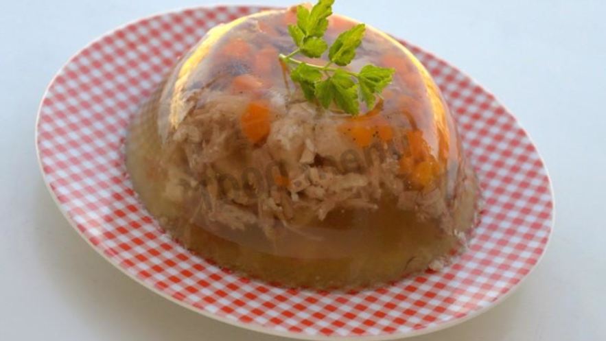 Рецепт студня холодец из курицы с желатином
