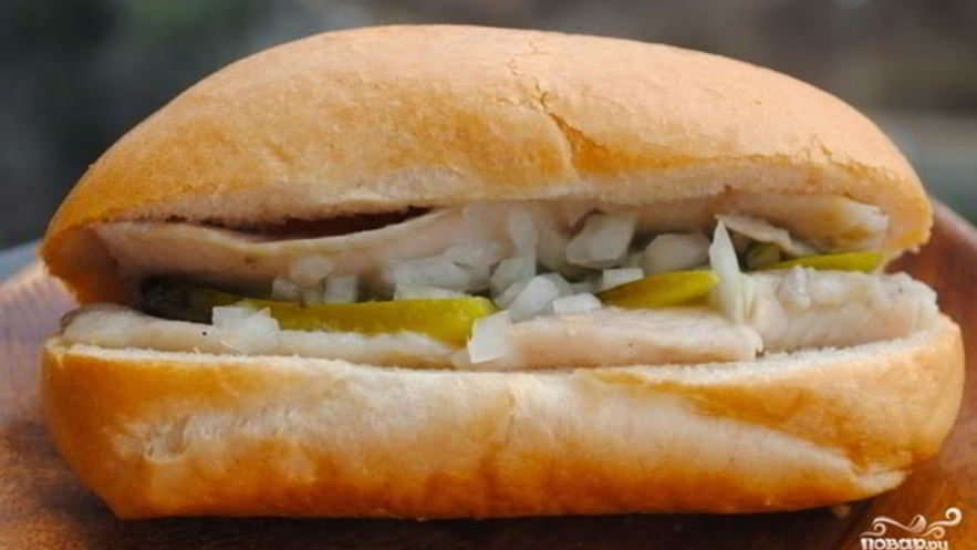 Рецепт хот-дога с селедкой