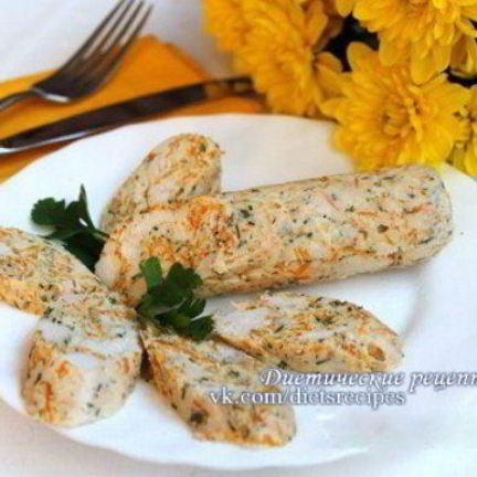Рецепт Колбасы из куриного филе с овощами