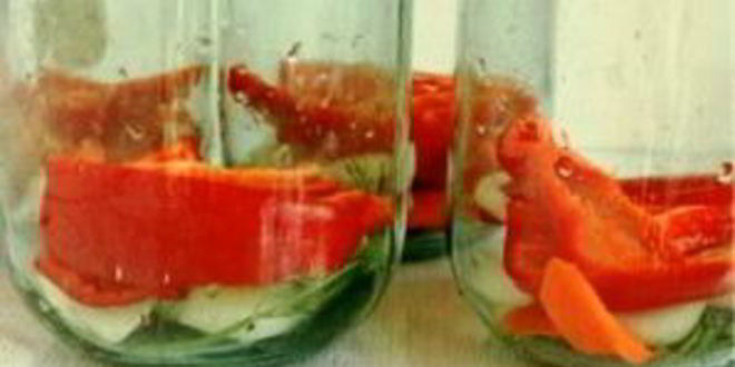 Рецепт консервированных помидоров с перцем