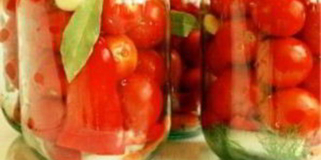 Рецепт консервированных помидоров с перцем