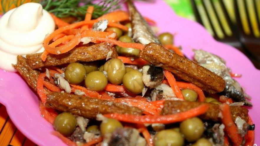 Рецепт корейской морковки с сухариками