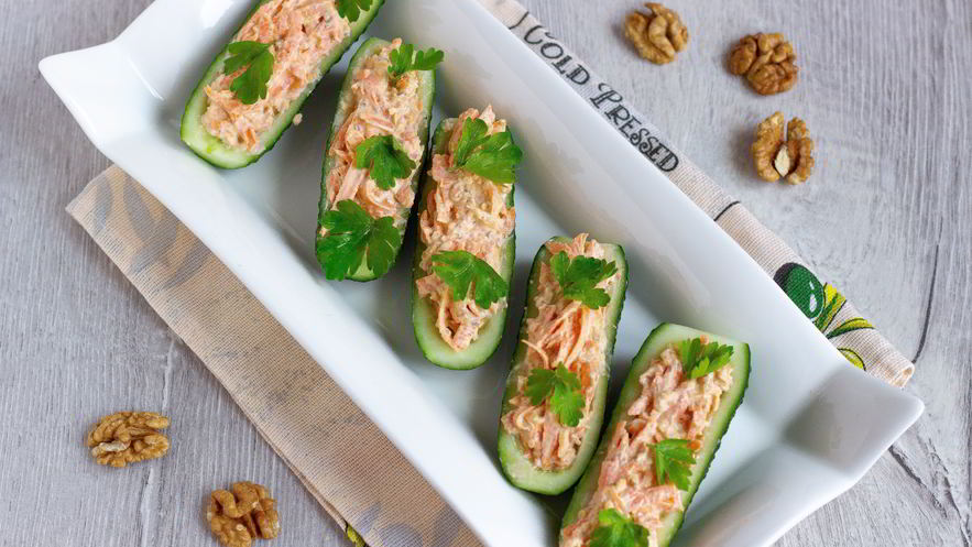 Рецепт огурцов, фаршированных орехами