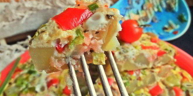 Рецепт фриттаты с лососем и картофелем