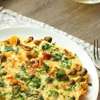 Фриттата с мидиями и овощами