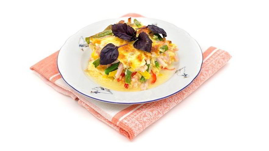 Рецепт фриттаты с ветчиной и сладким перцем