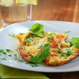 Рецепт Омлета с беконом, пармезаном и зеленью