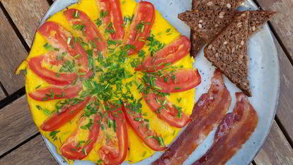 Рецепт Омлета с помидорами и луком