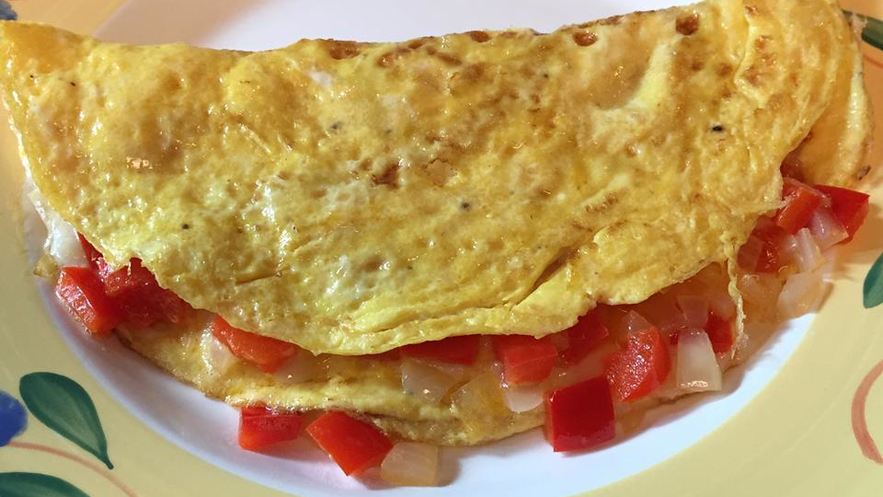 Рецепт омлета с сыром и болгарским перцем