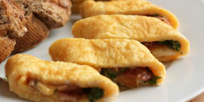 Рецепт омлета с ветчиной и рукколой