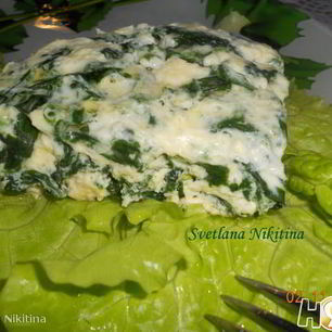 Рецепт Омлета со шпинатом и брынзой по-фински
