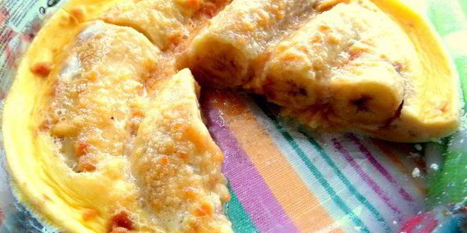 Рецепт сладкого омлета с бананами