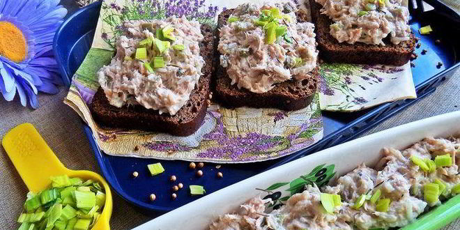 Рецепт паштета из тунца с яблоком и рисом