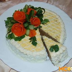 Рецепт Печеночного торта из говяжьей печени