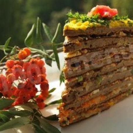 Рецепт Печеночного торта с блинами