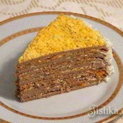 Рецепт Печеночного торта с морковкой и луком