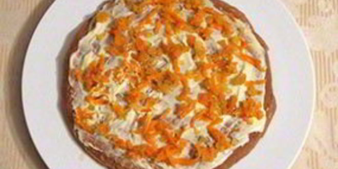 Рецепт печеночного торта с морковкой и луком