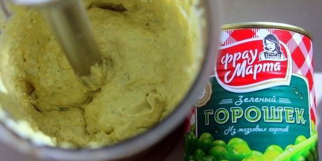 Рецепт печеночного торта с нежным гороховым паштетом