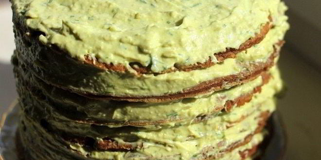 Рецепт печеночного торта с нежным гороховым паштетом