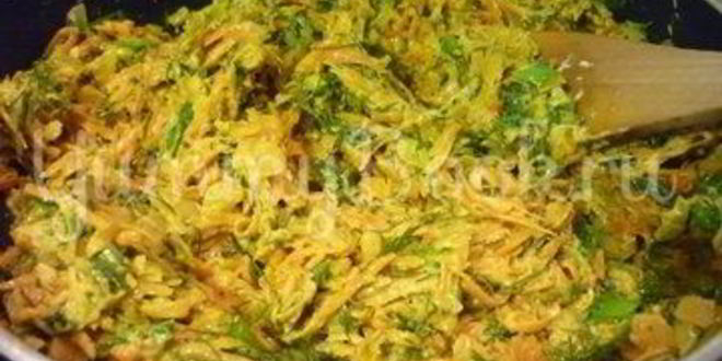 Рецепт печеночного торта с зеленью и помидорами