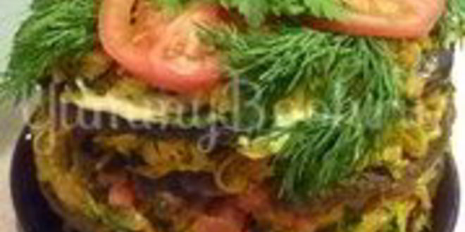 Рецепт печеночного торта с зеленью и помидорами