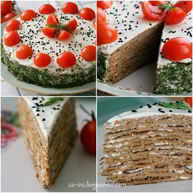 Рецепт Печеночного торта со сметанным соусом