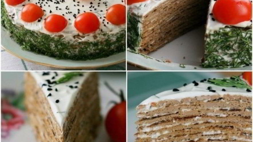 Рецепт печеночного торта со сметанным соусом