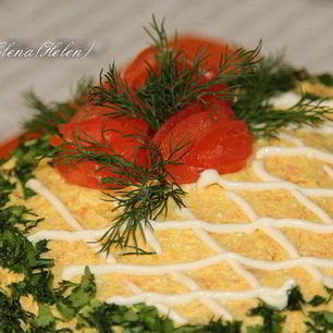 Рецепт Закусочного печеночного тортика