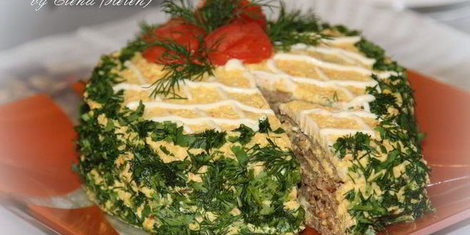 Рецепт закусочного печеночного тортика