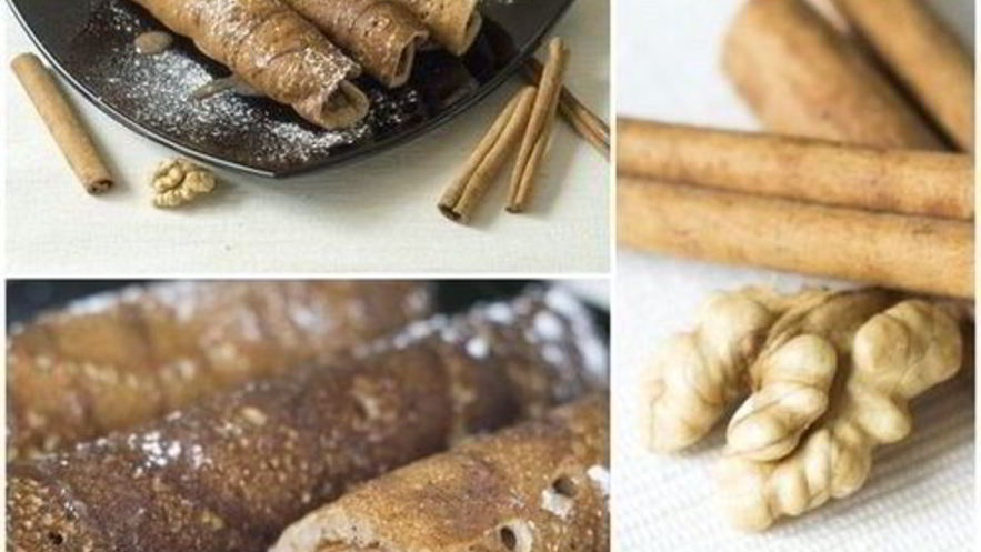 Рецепт ароматных ролл-блинчики с ореховой начинкой