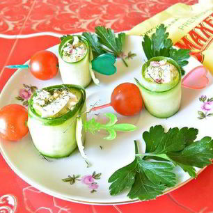 Рецепт Роллов из огурца с крабовыми палочками