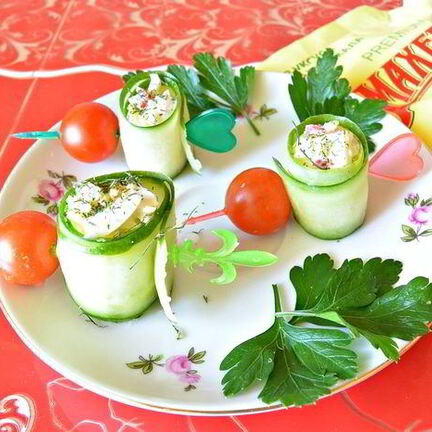 Рецепт Роллов из огурца с крабовыми палочками