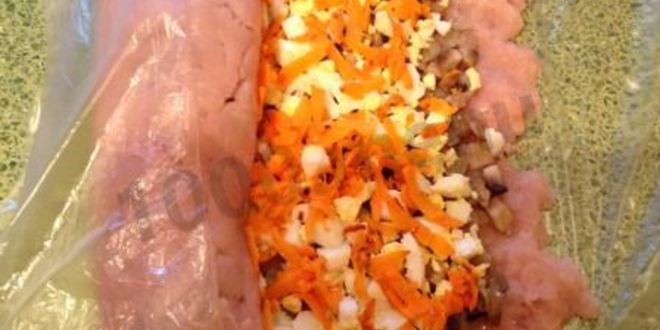 Рецепт куриного рулета с грибами