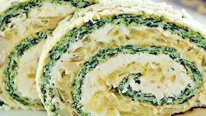 Рецепт Легкого рулета из шпината