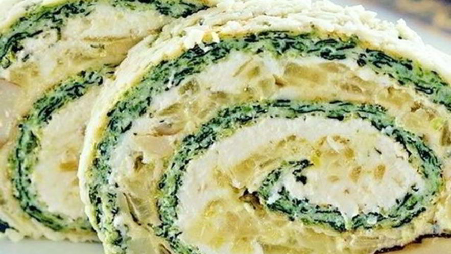 Рецепт легкого рулета из шпината