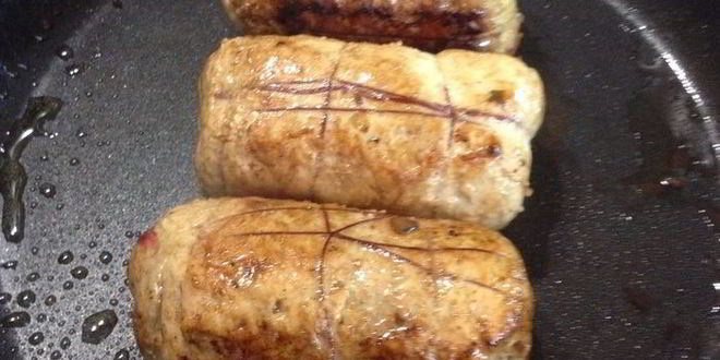 Рецепт мясных рулетов с омлетом из тыквы