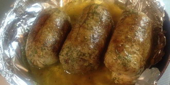 Рецепт мясных рулетов с омлетом из тыквы