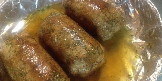 Рецепт мясных рулетов с омлетом из тыквы