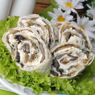 Рецепт Рулета с грибами и сыром