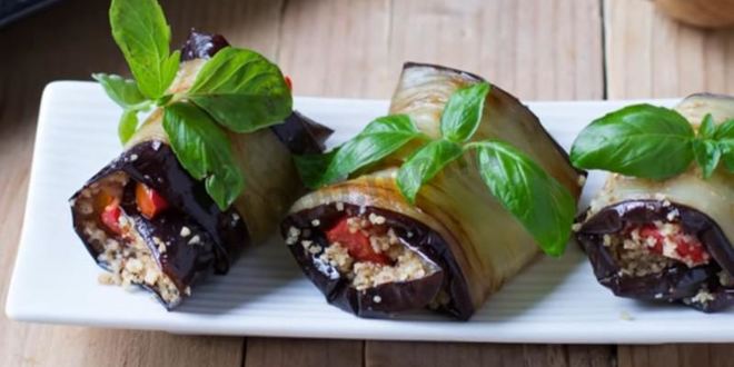Рецепт рулетиков из баклажанов с грецкими орехами