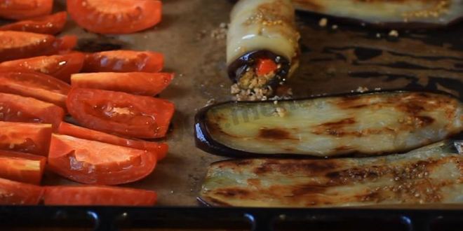 Рецепт рулетиков из баклажанов с грецкими орехами