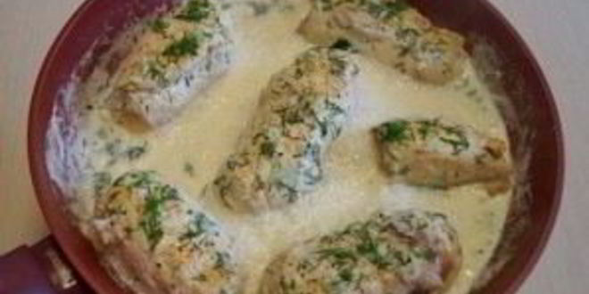 Рецепт рулетиков кордон блю в сливочном соусе