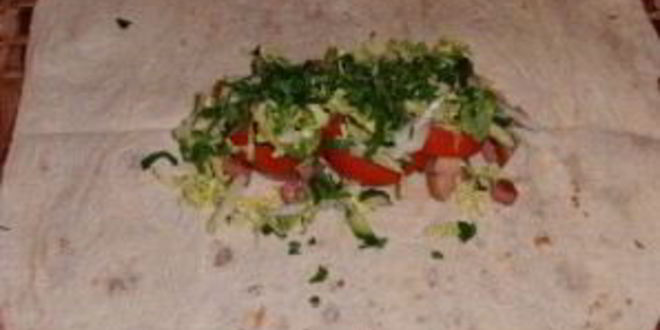 Рецепт шаурмы с колбасой