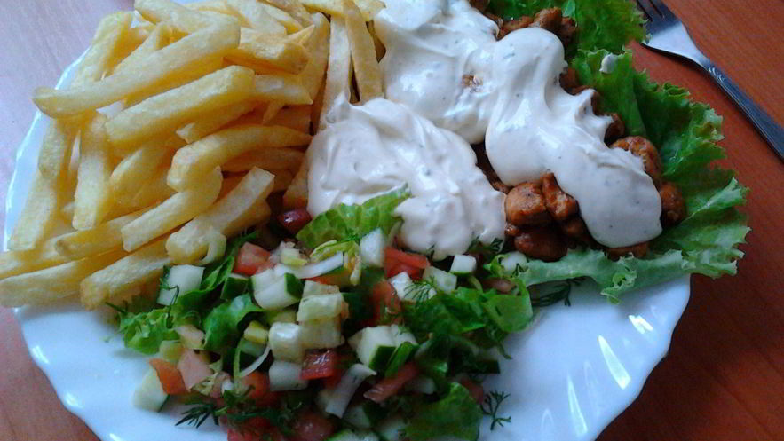 Рецепт шавермы на тарелке