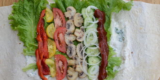 Рецепт вегетарианской шаурмы с майонезом