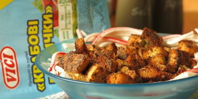 Рецепт крабовых сухариков