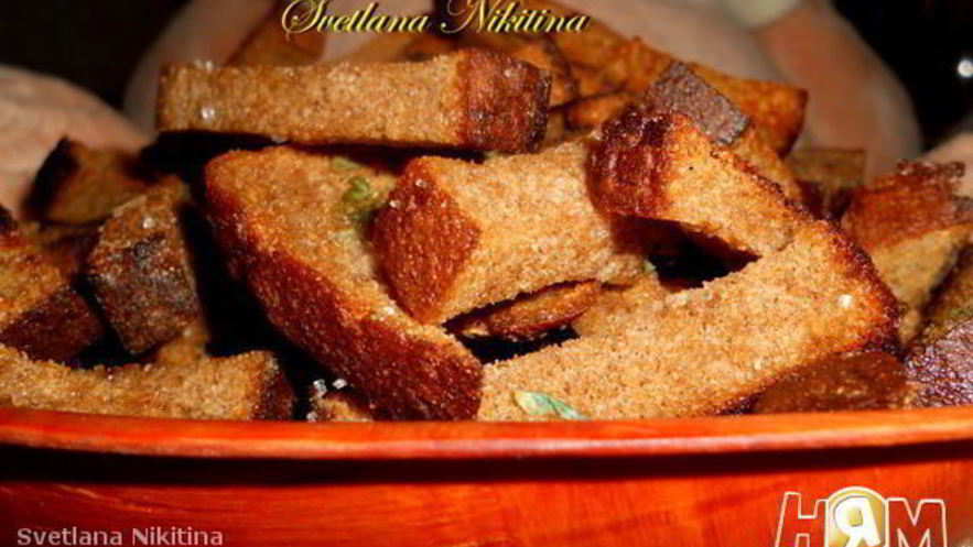 Рецепт сухариков ржаных с чесноком