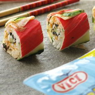 Рецепт Радужных суш с крабовыми палочками