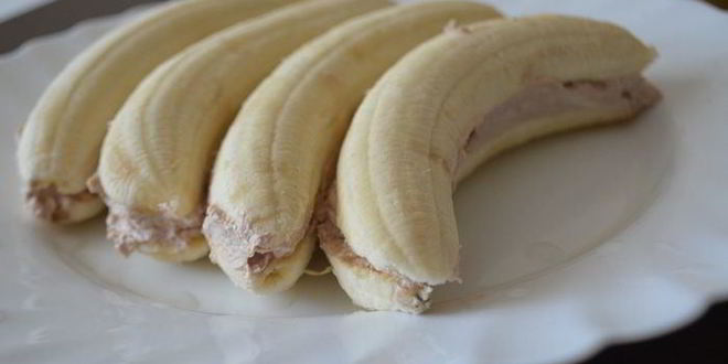 Рецепт банановых мини-сэндвичей с творожным кремом